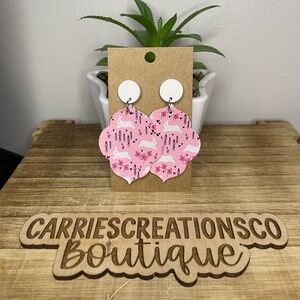 Handmade Pink Bunny Earrings